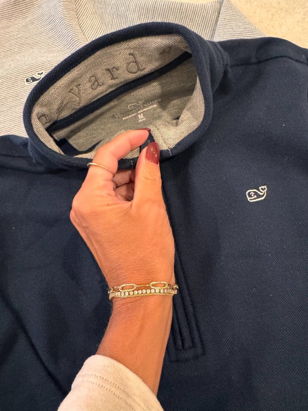 Vineyard Vines Boys Navy Quarter Zip Pullover Size Medium